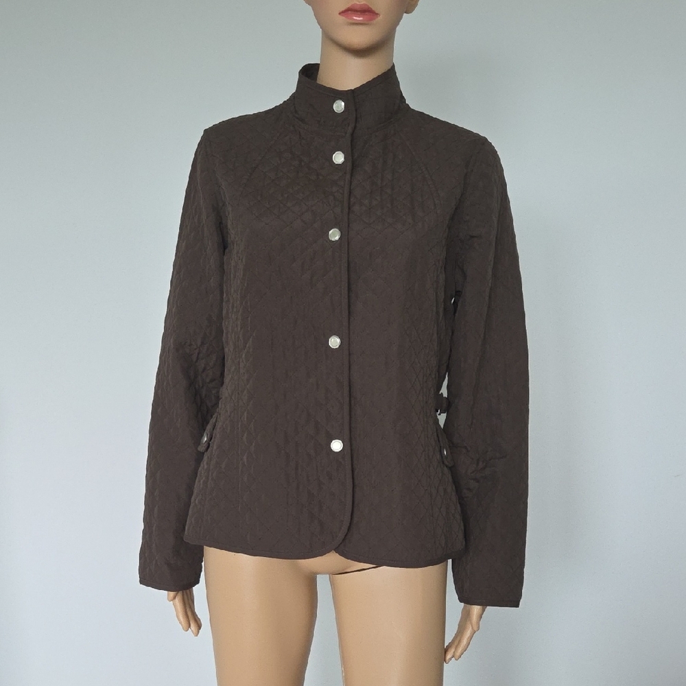 MiFRESIA Elegant Quilted Brown Jacket M